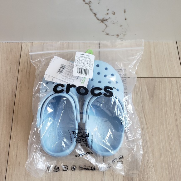 Crocs Classic Clogs Kids 4 Moon Blue Calcite Slip On Water Shoes - Picture 4 of 5